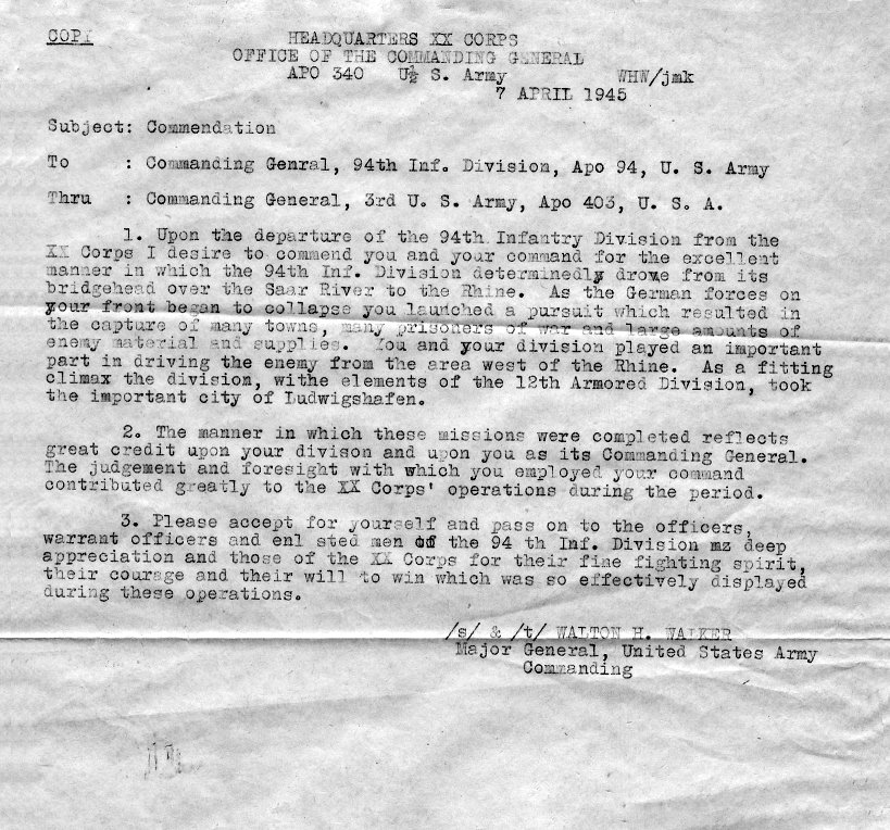 commendation document