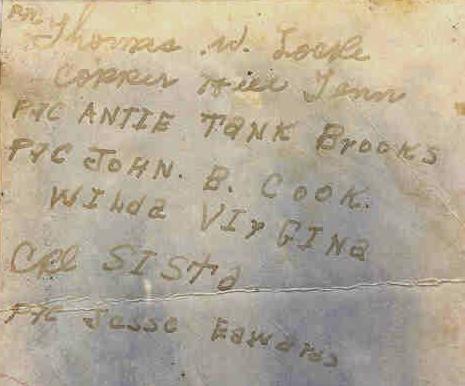 Names of Soldiers to left
